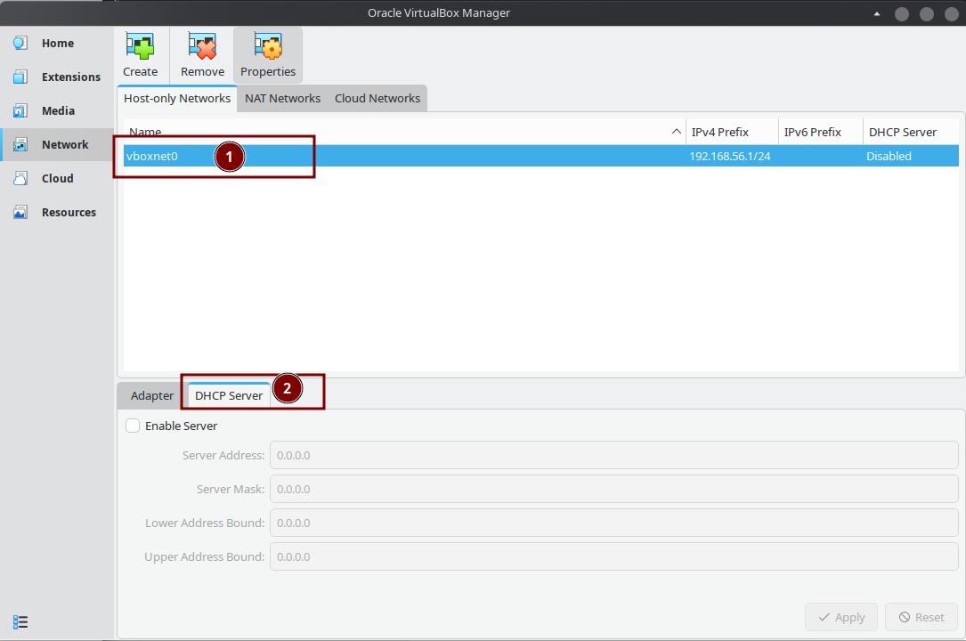 DHCP Server settings