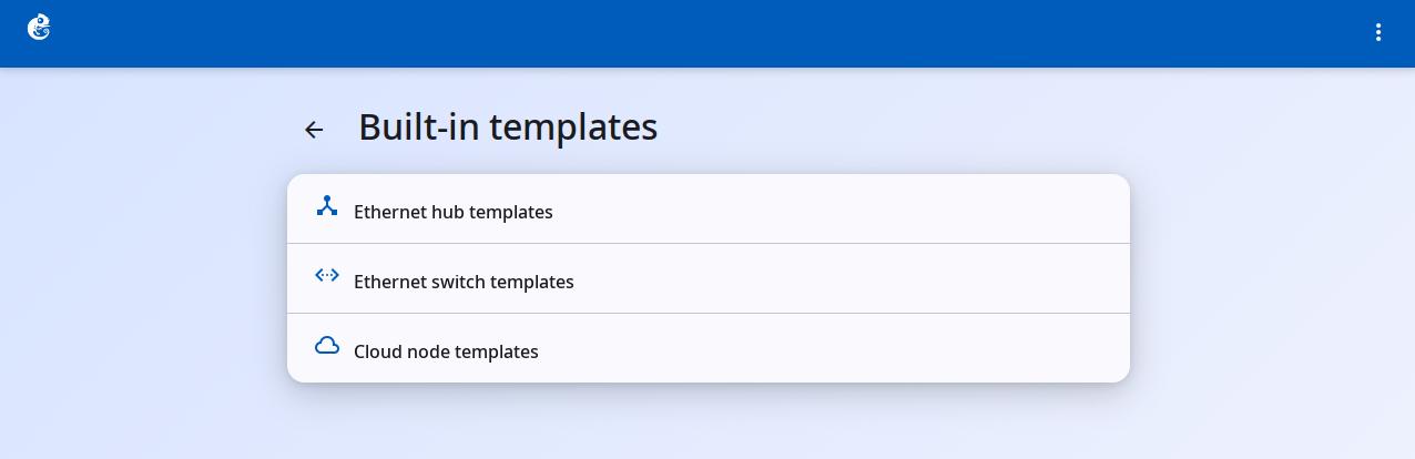 Built-in categories list