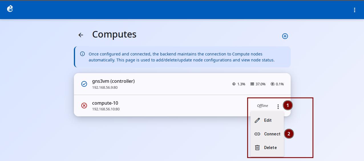 Connect compute node
