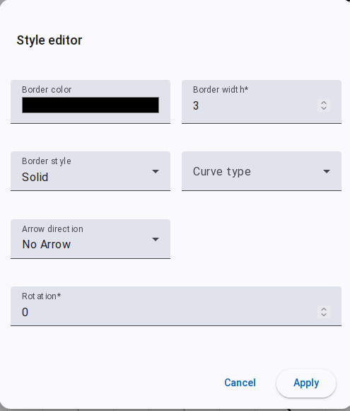 Curve Style editor