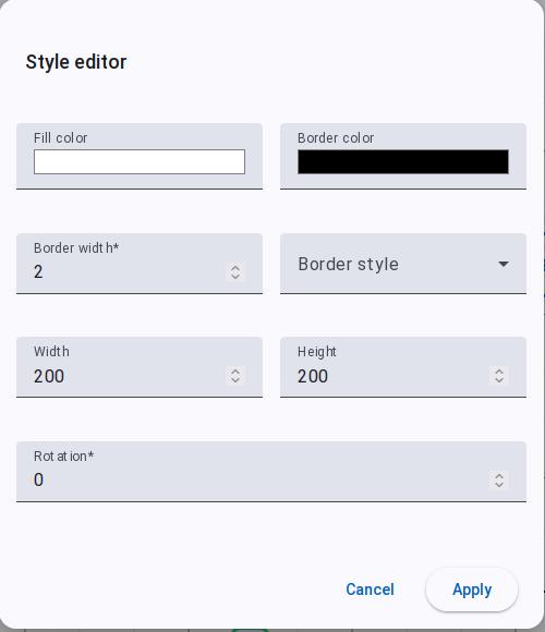 Ellipse Style editor