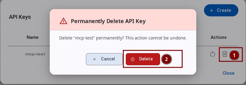 Delete confirmation dialog