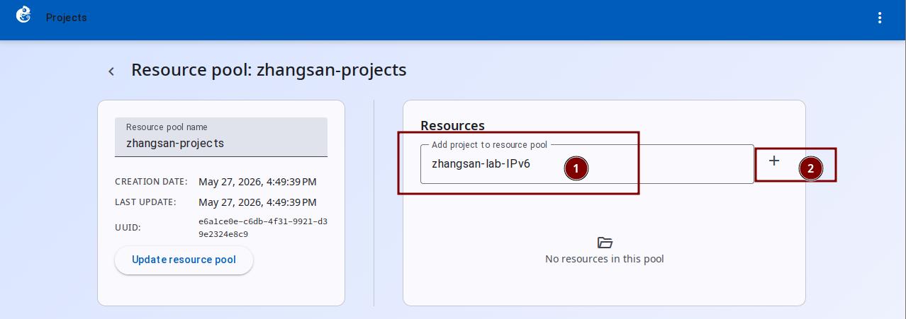 Add project to pool