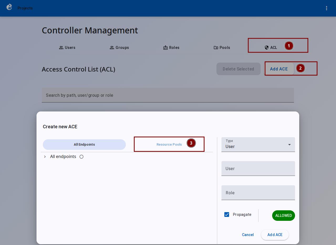 Select resource pool option