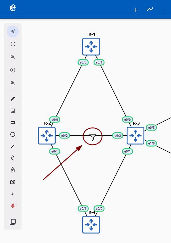 Packet Filter icon on link