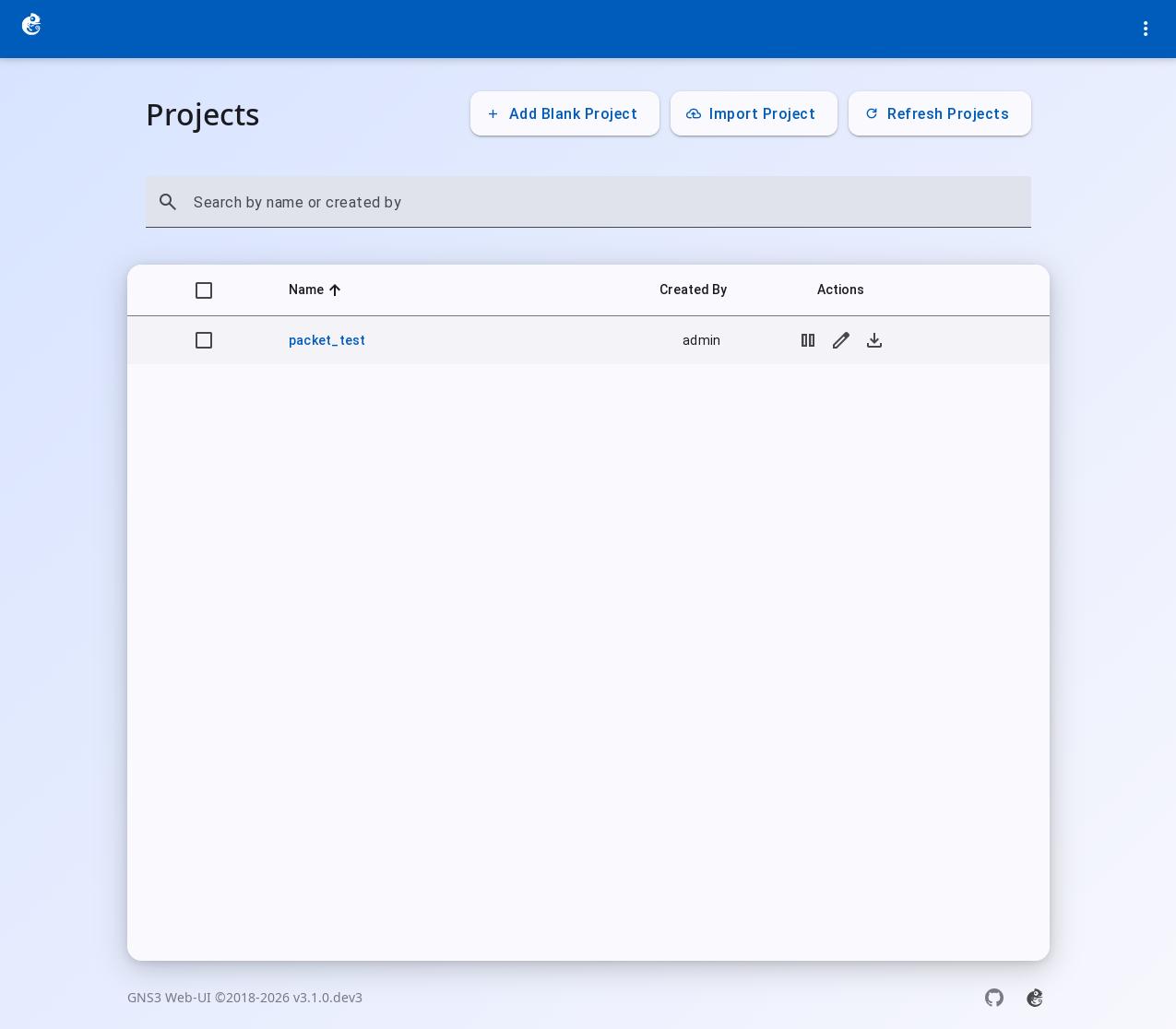Project actions