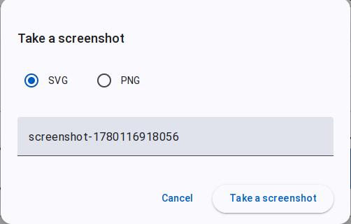 Screenshot dialog