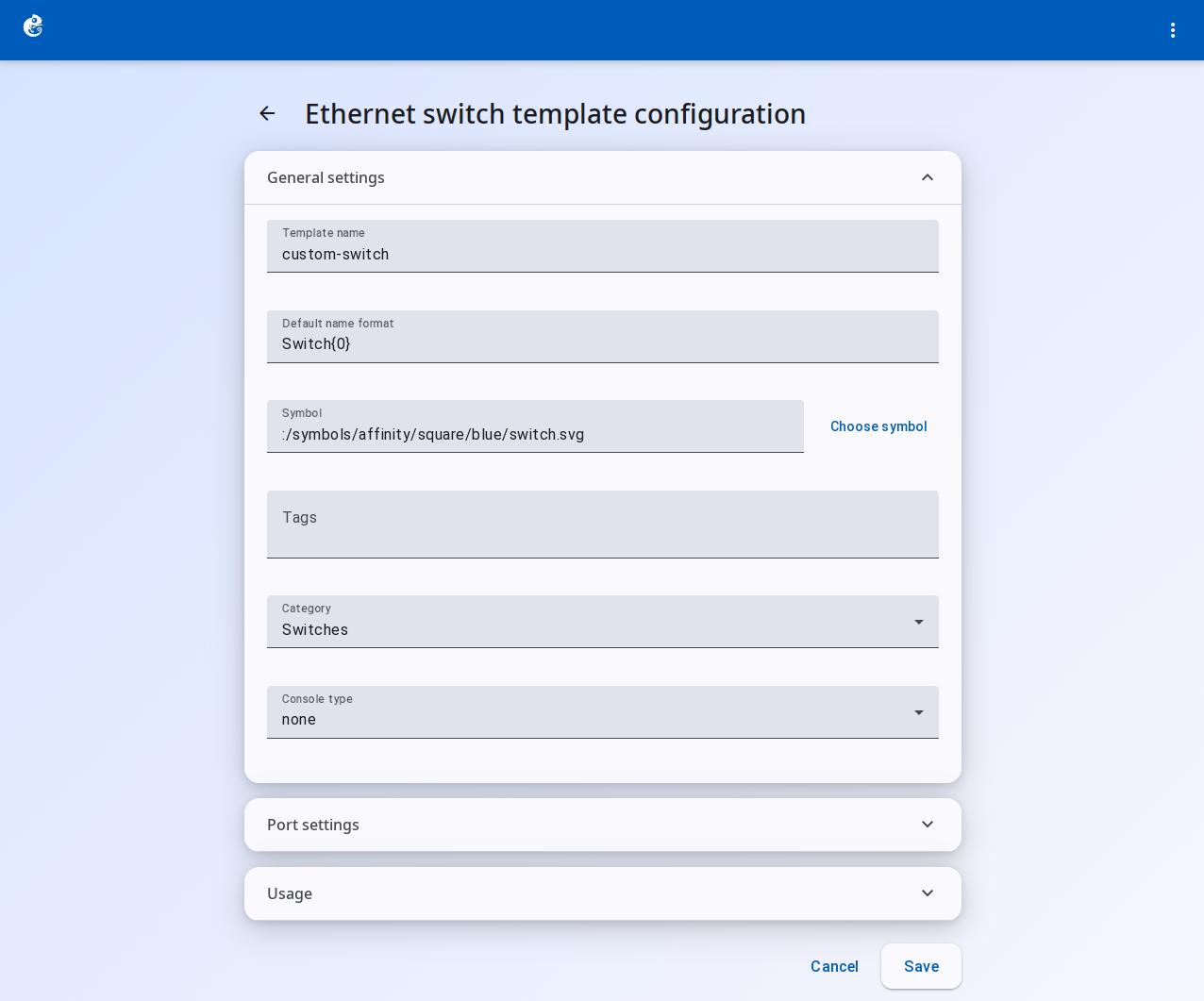 General settings