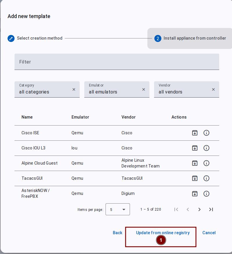 Update from online registry