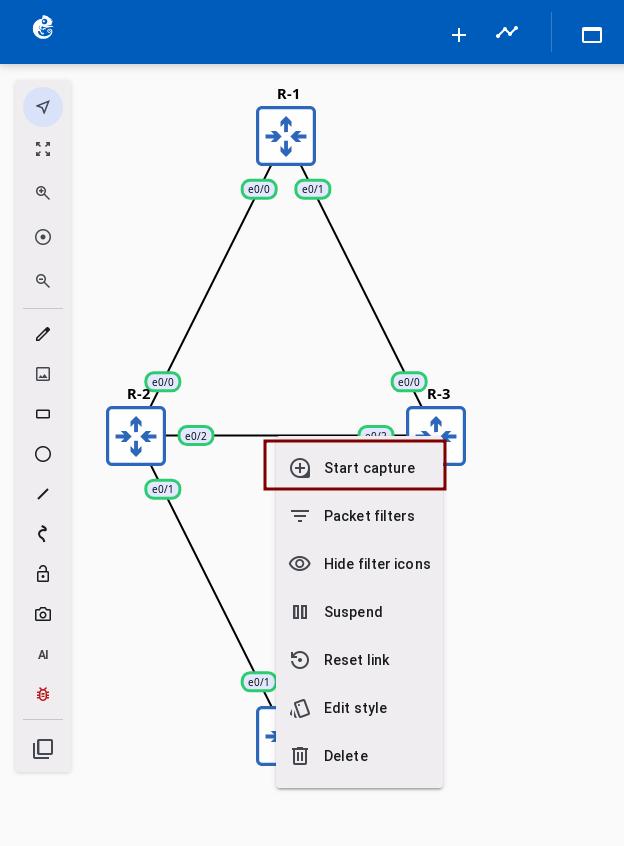 Right-click on link to start capture