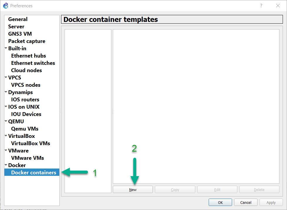 gns3 docker container