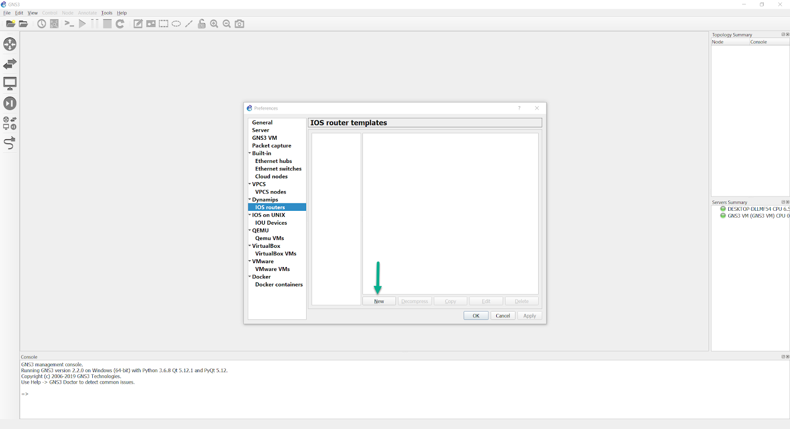 running gns3 vmware