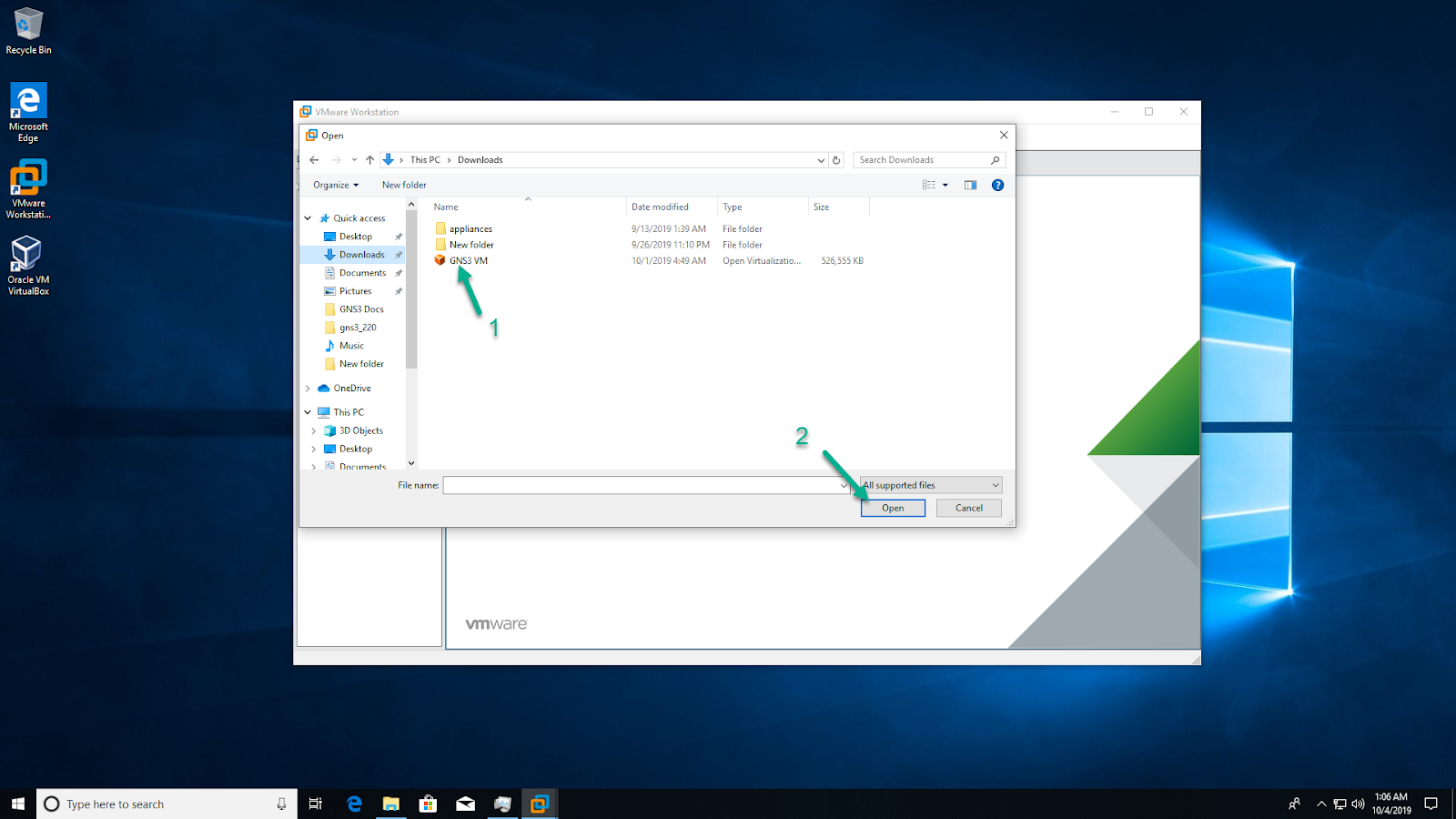 gns3 vmware setup windows 10