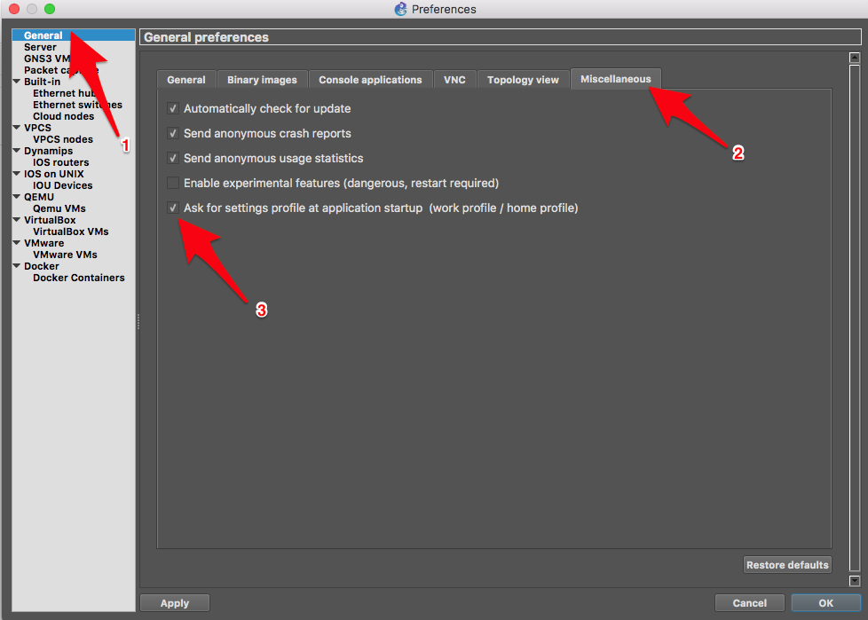 gns3 vm setup virtualbox change installation location