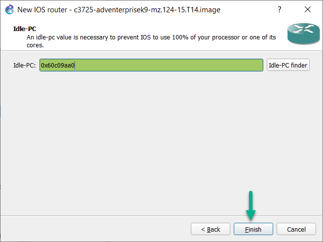 gns3 idle timer